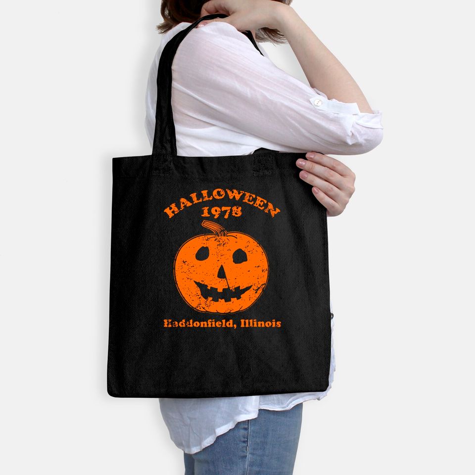 Halloween 1978 holiday spooky gift myers pumpkin haddonfield Tote Bag