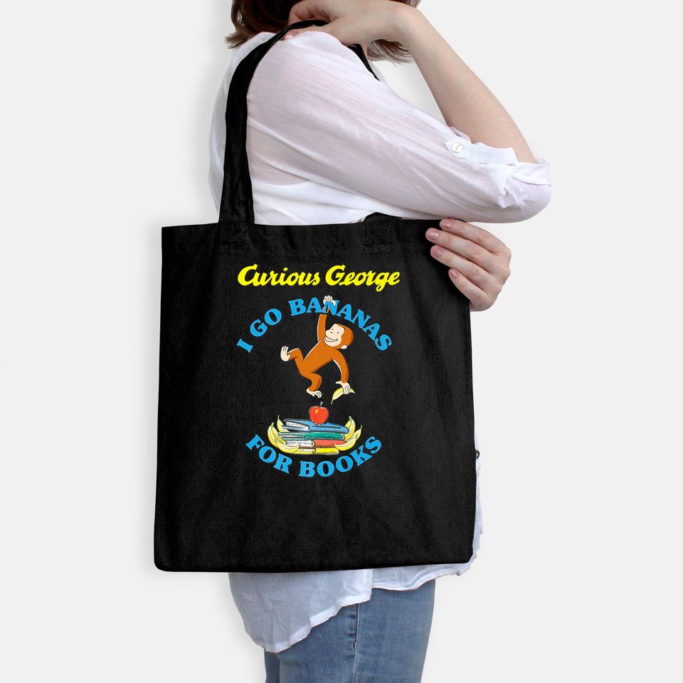 Curious George I Go Bananas For Books Book Stack Tote Bag
