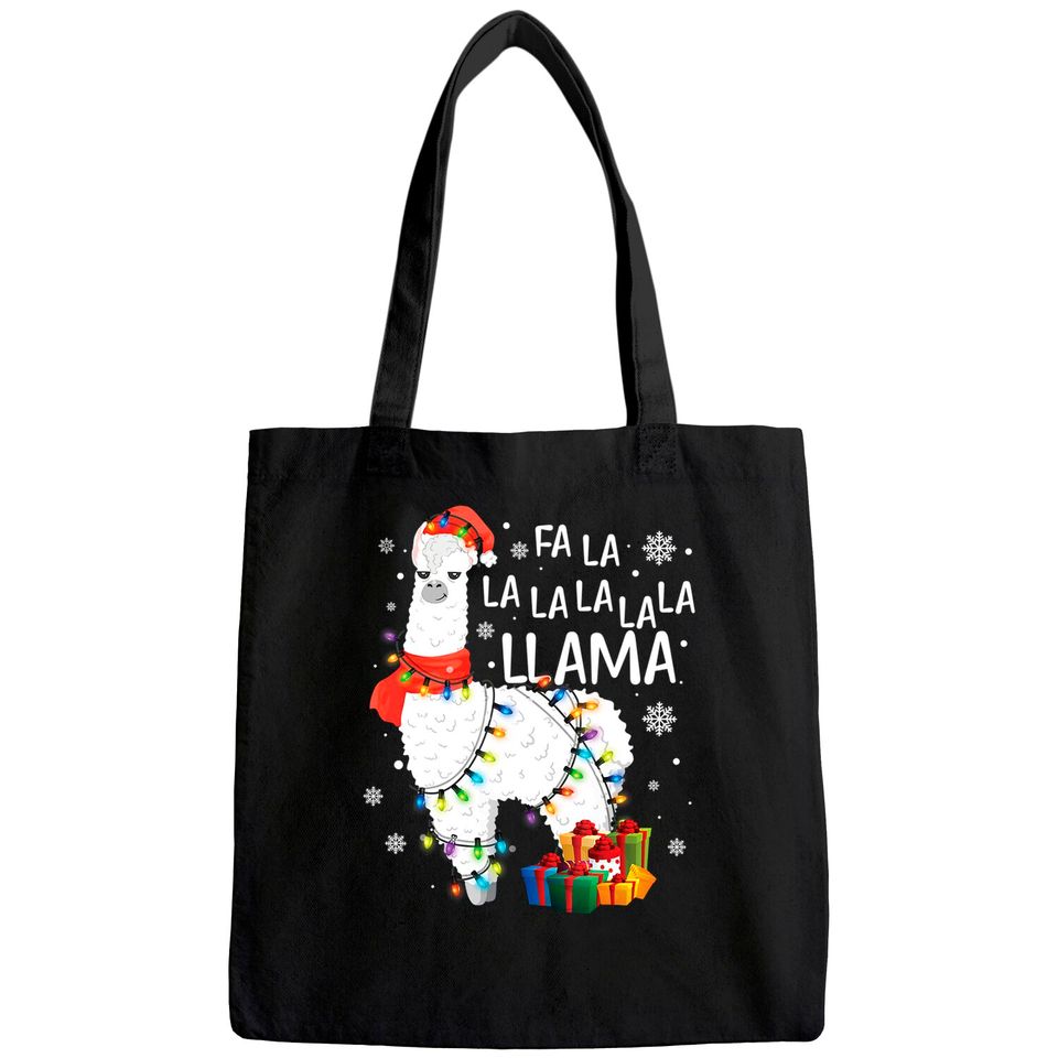 Fa La La Llama Funny Christmas Tote Bag