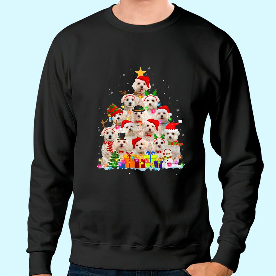 Christmas Pajama Maltese Tree Xmas Sweatshirt