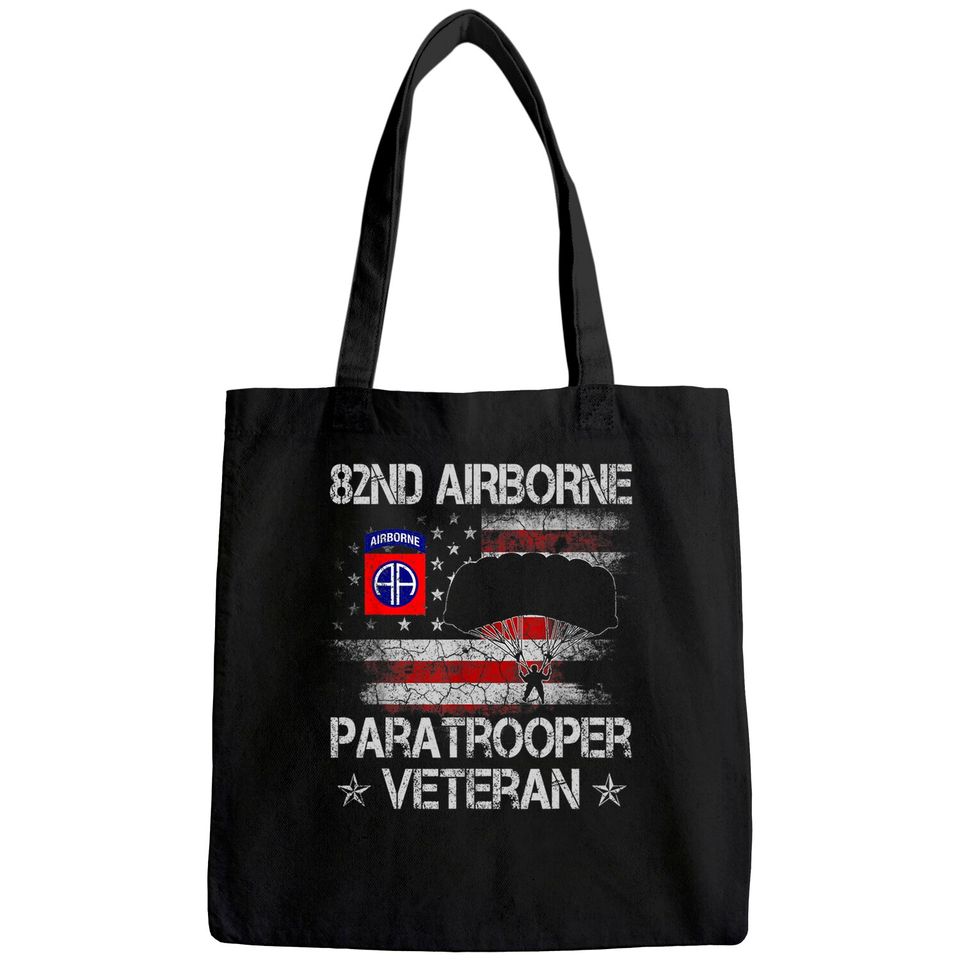 Airborne Paratrooper Veteran Flag Tote Bag, Veterans Day Tote Bag
