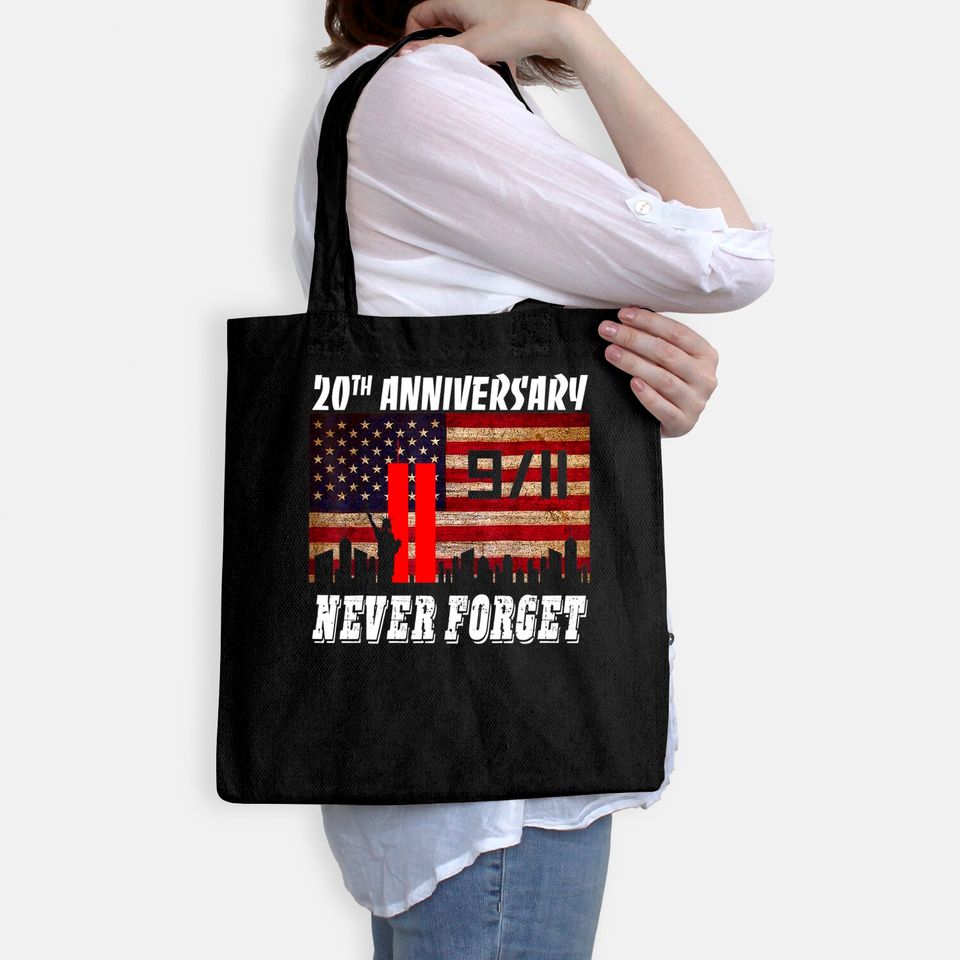 Never Forget 9-11 20th Anniversary Patriot Day Tote Bag