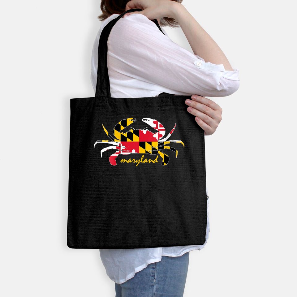 Maryland Crab Cute State Pride Flag Tote Bag