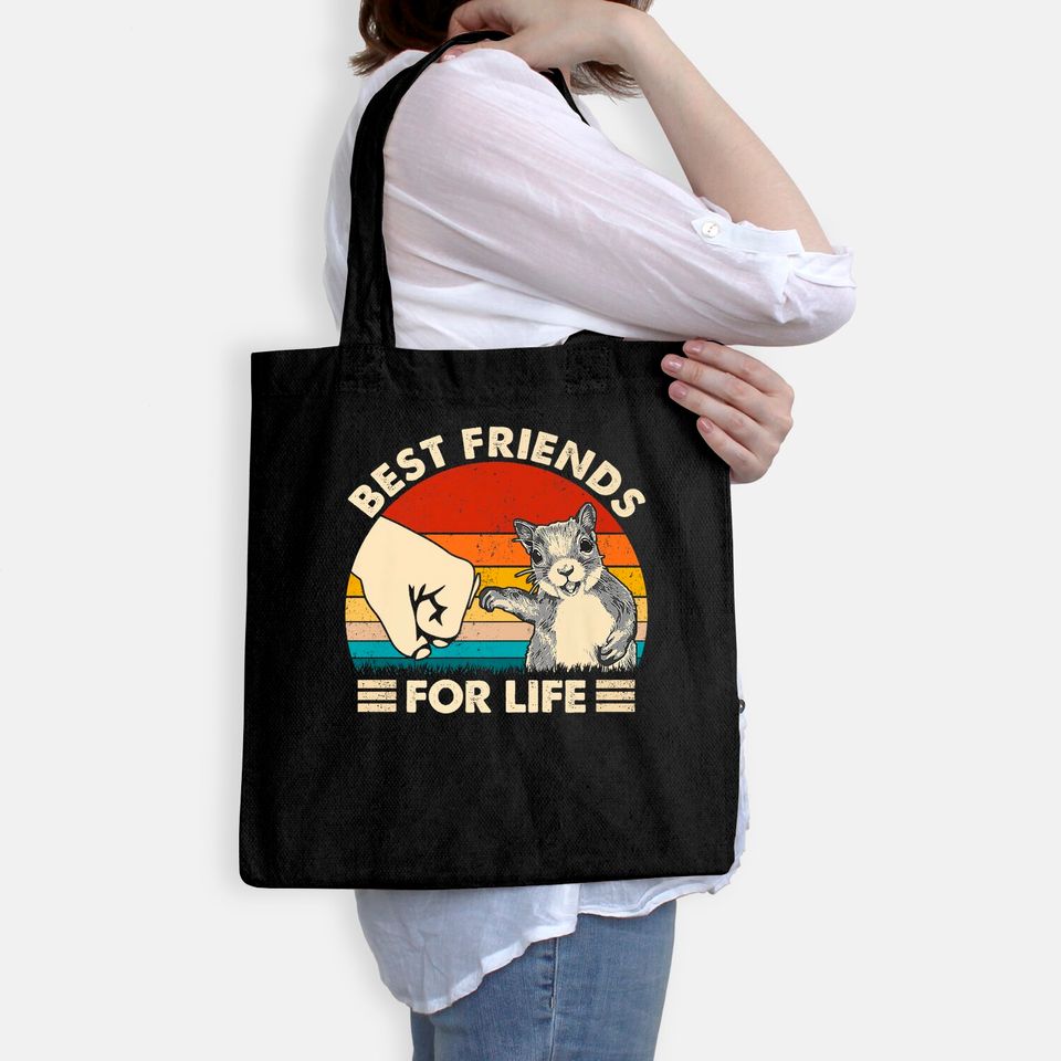 Squirrel Best Friend For Life Fist Bump Tote Bag