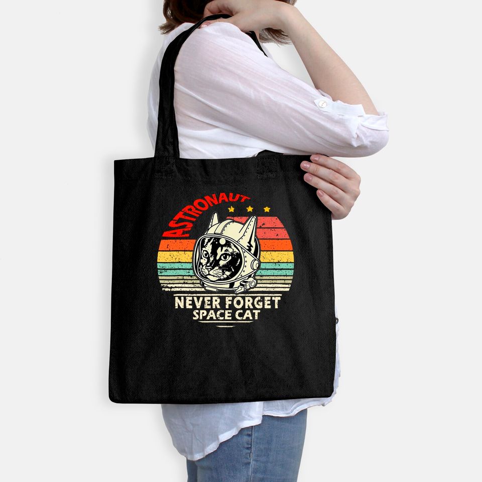 Astronaut cat Retro space cat Tote Bag