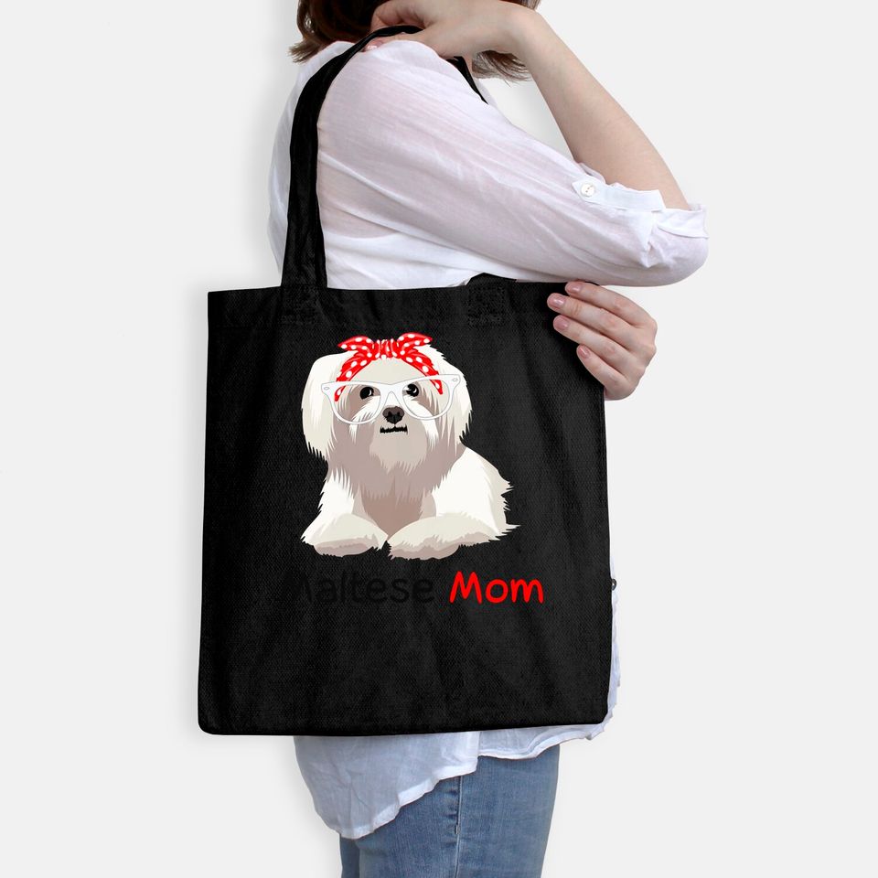Maltese Mom Dog Bandana Pet Lover Tote Bag
