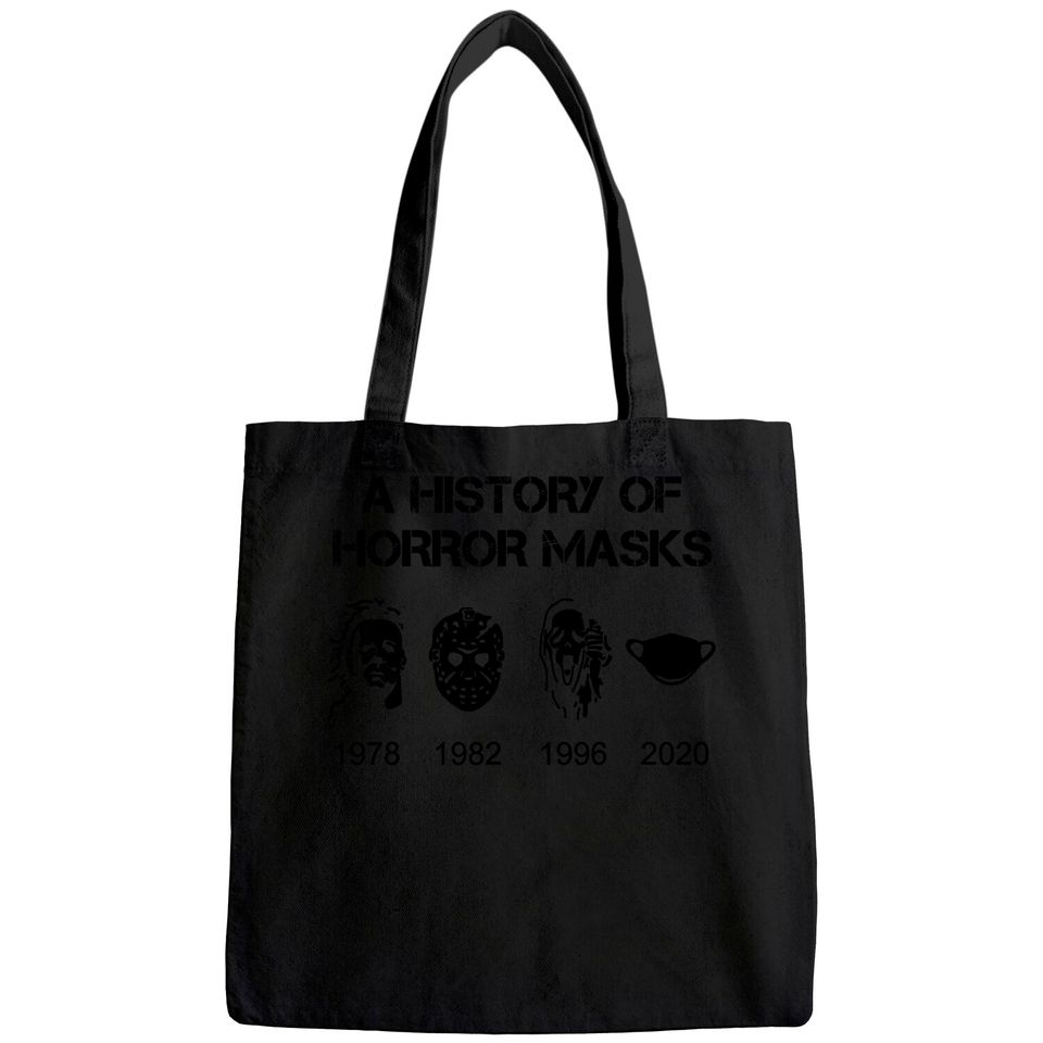 A History of Horror Masks Halloween & Movie Tote Bag