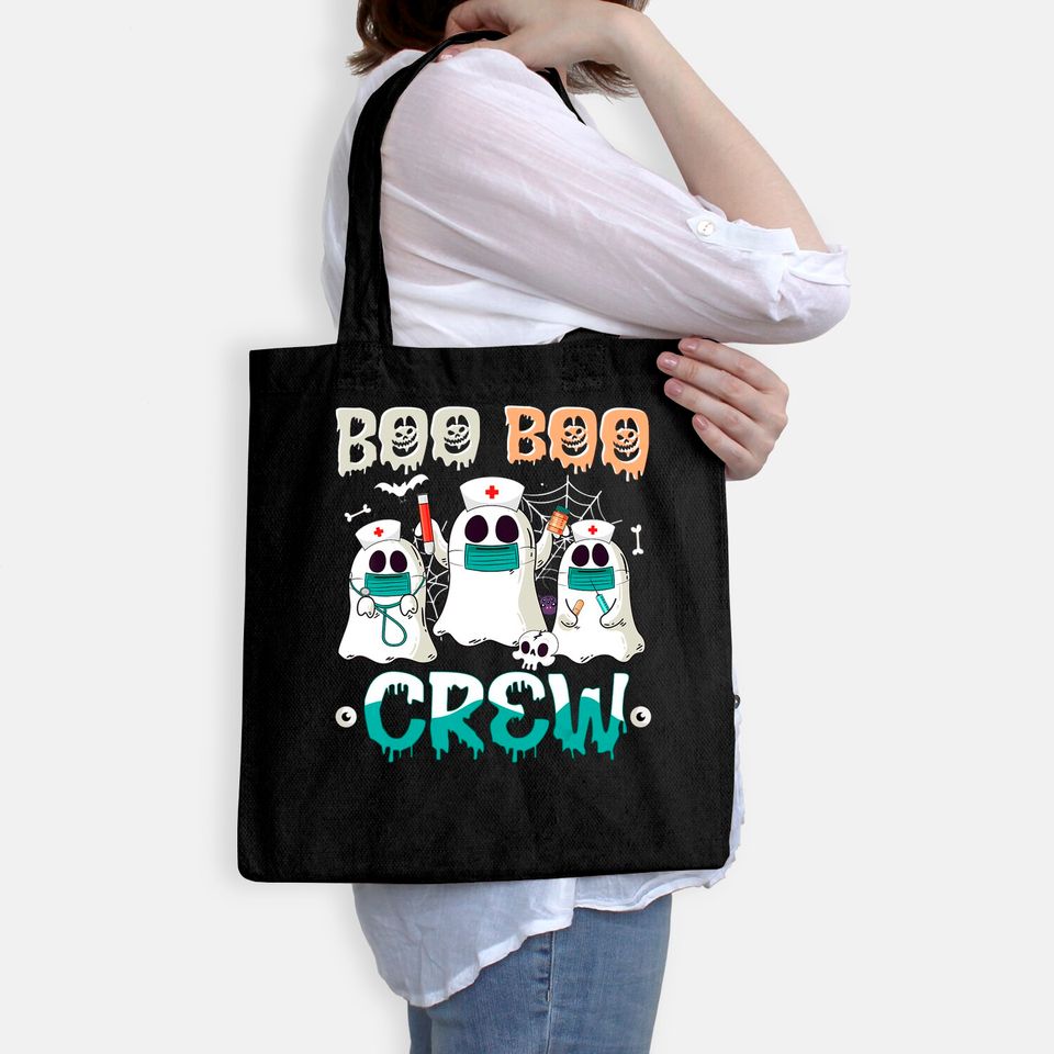 Boo Boo Crew Nurse Halloween Ghost Costume Matching Tote Bag