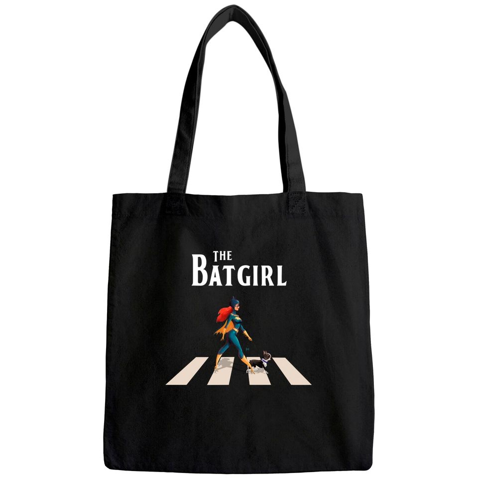 The Batgirl With Dog Superhero Tote Bag