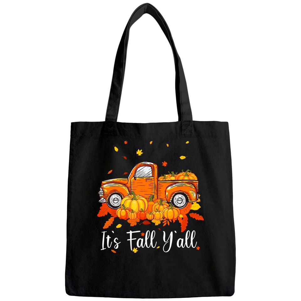 It's Fall Y'all Pumpkin Truck Autumn Tree Hello Fall Tote Bag
