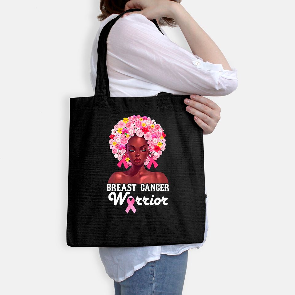 Black Breast Cancer Warrior Tote Bag