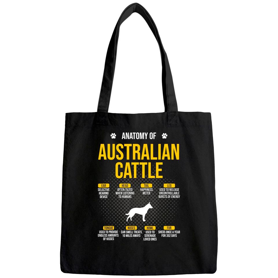 Anatomy Of Australian Cattle Dog Tote Bag