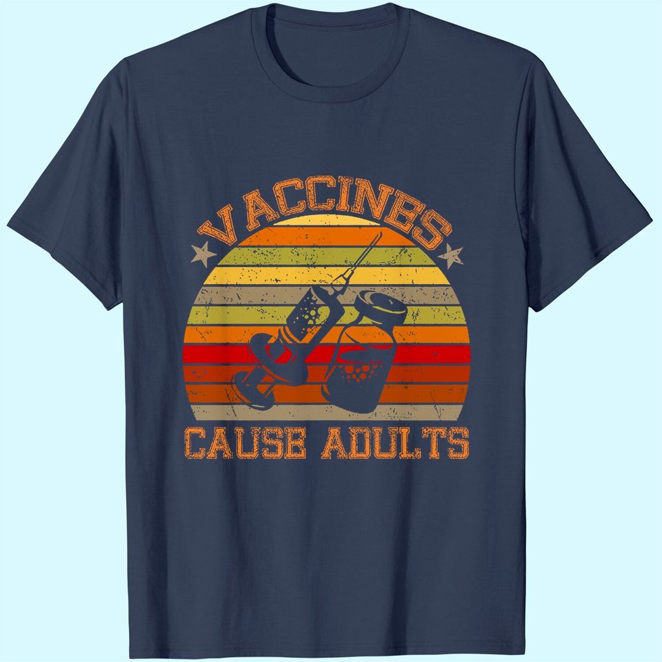 Ultrabasic Men's Vintage T-Shirt Retro Vaccines Cause Adults - Funny Doctor Nurse Science Humor Tee Shirt