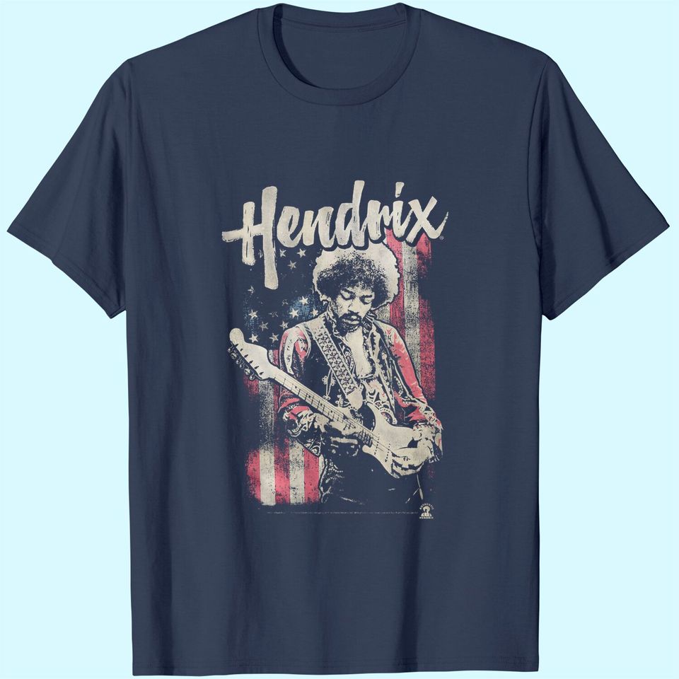 Jimi Hendrix - Mens Flag Hendrix T-Shirt