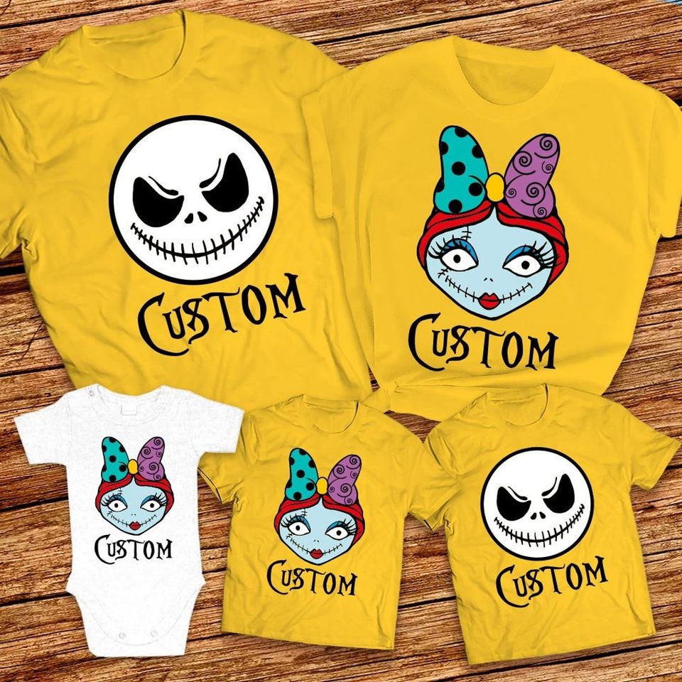 Nightmare Before Christmas Jack and Sally Matching Family T-Shirt