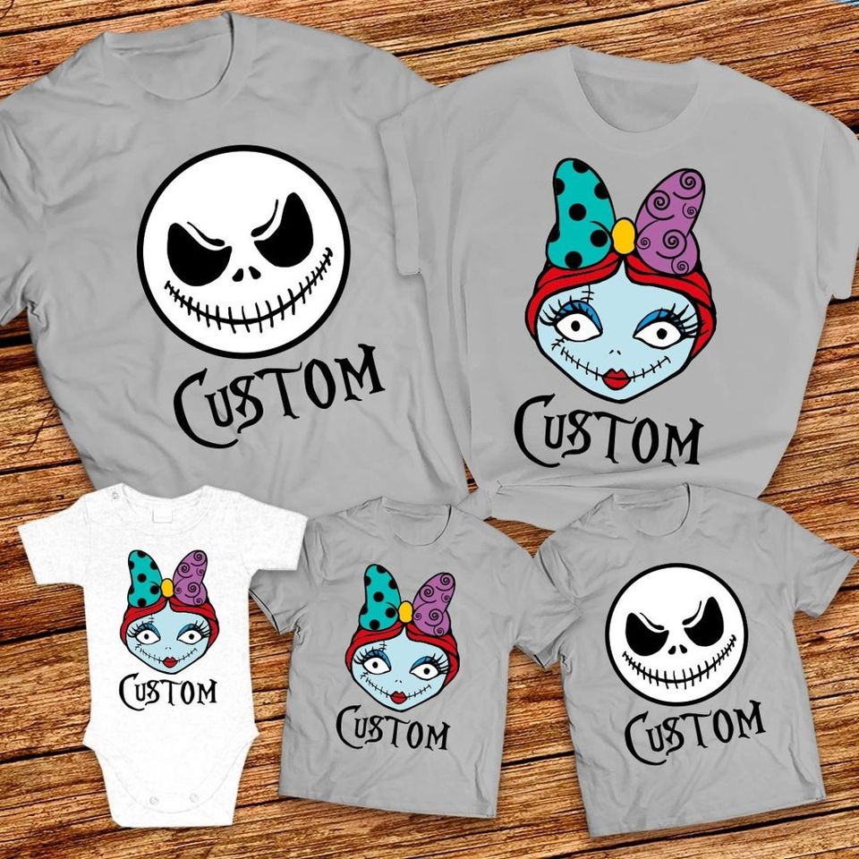 Nightmare Before Christmas Jack and Sally Matching Family T-Shirt