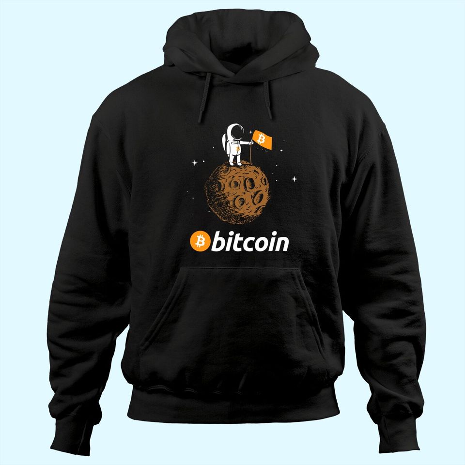 Bitcoin BTC Crypto to the Moon Hoodie Featuring Astronaut Hoodie