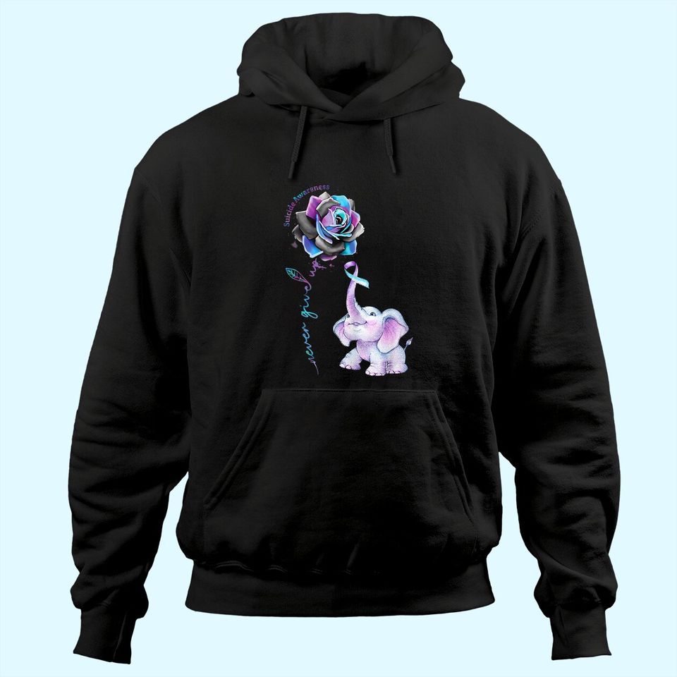 Suicide Prevention Awareness Flower Elephant Ribbon Gift Hoodie