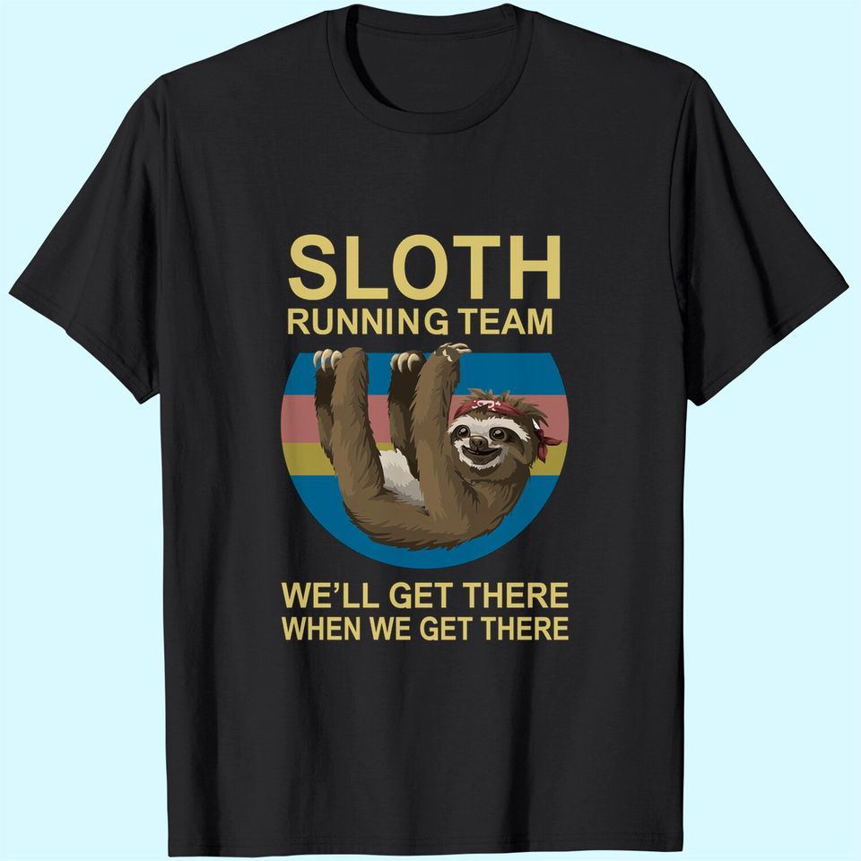 Beopjesk Women's Sloth Running Team T Shirt Short Sleeve I Hate People Graphic Tees Tops