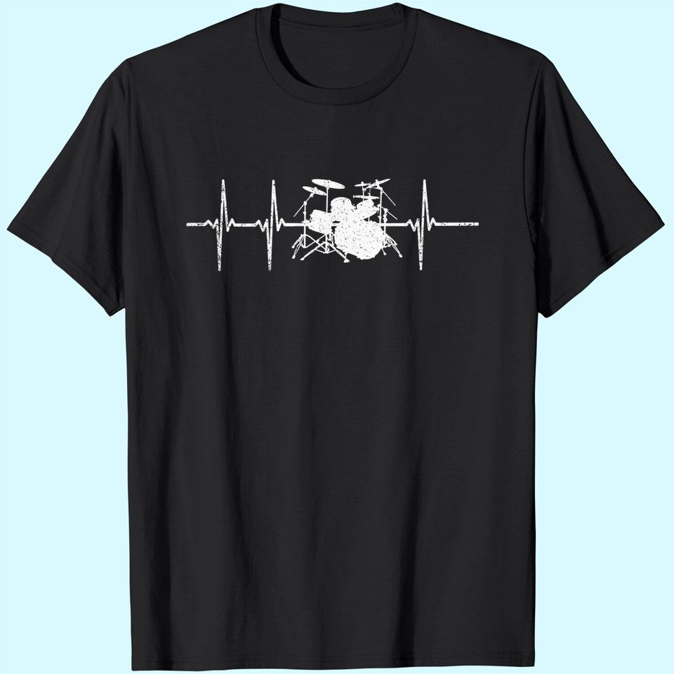 Men's T Shirt Drummer Heartbeat