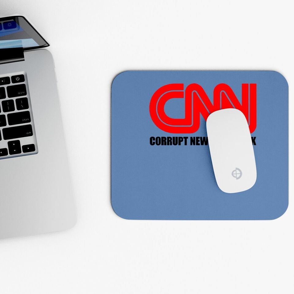 Cnn Corrupt News Network On A Black Mouse Pad