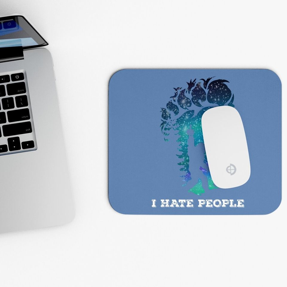 Bigfoot Middle Finger I Hate People Sasquatch Funny Mouse Pad Mouse Pad