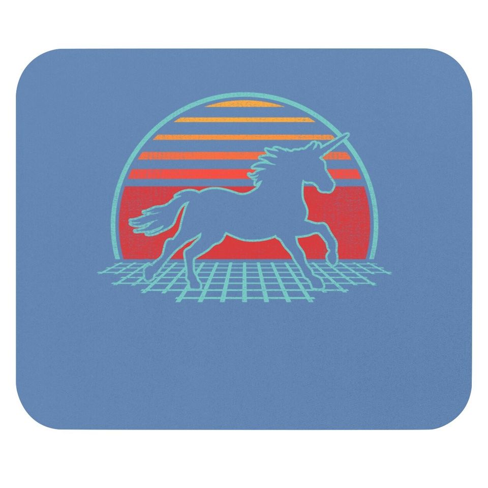 Unicorn Retro Vintage 80s Style Horse Lover Gift Mouse Pad
