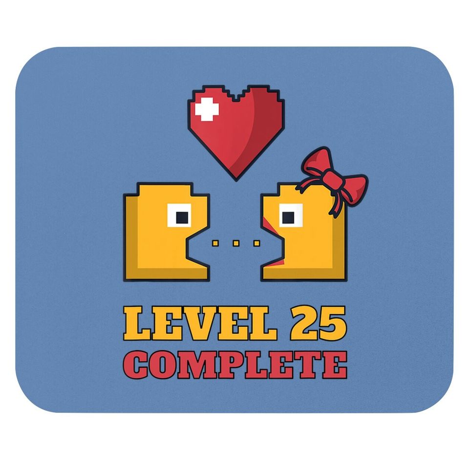 Funny Gamers Level 25 Complete 25th Wedding Anniversary Mouse Pad