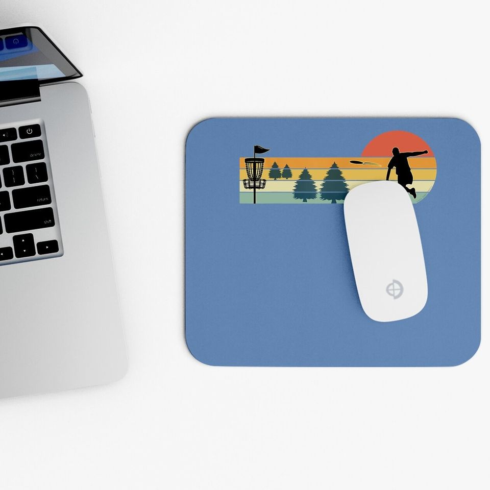 Cool Retro Disc Golf Sport Mouse Pad