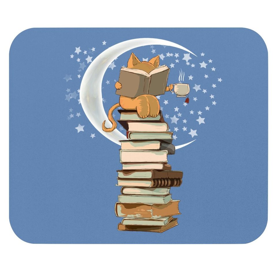 Kittens, Cats, Tea And Books Gift Reading By Moonlight Mouse Pad