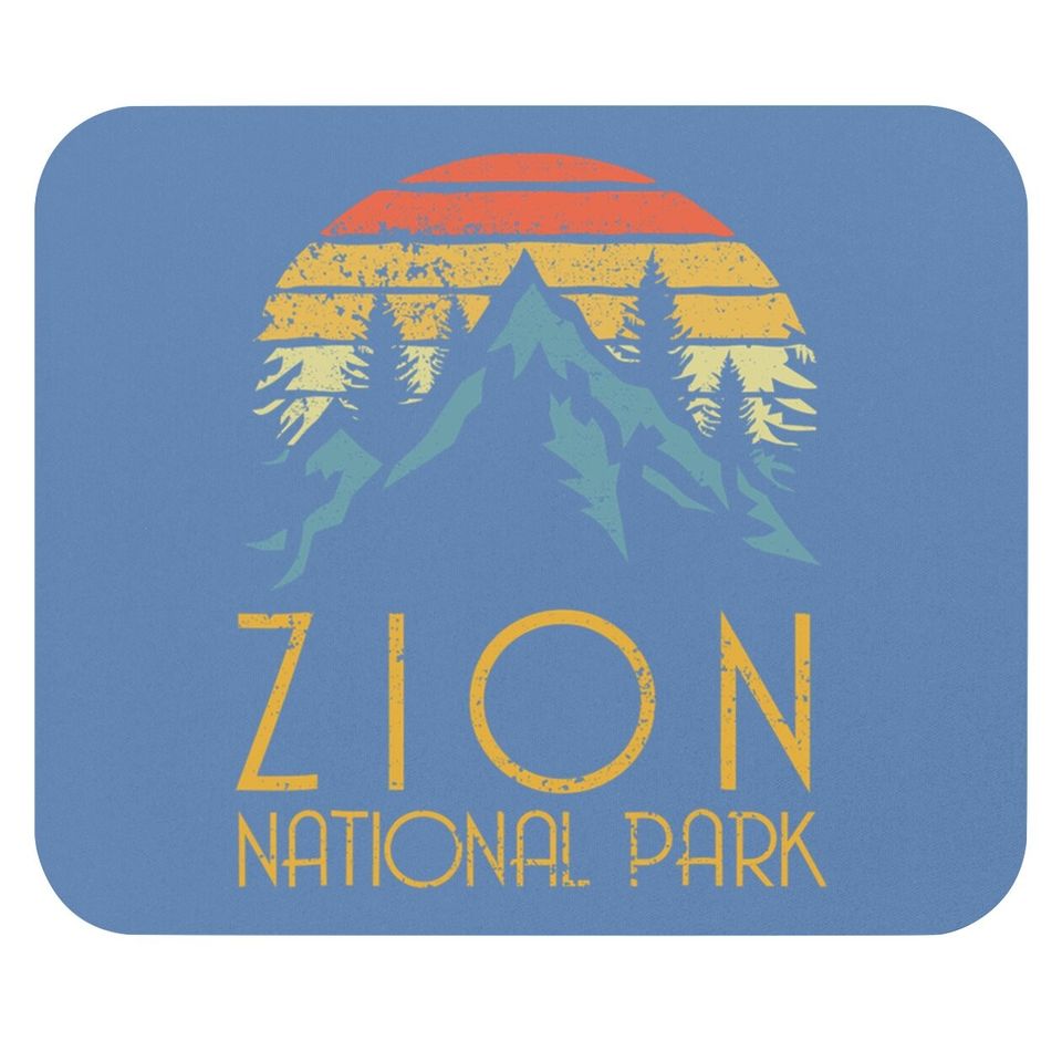 Vintage Retro Zion National Park Utah Mouse Pad