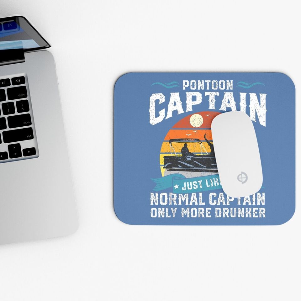 Funny Pontoon Captain Boat Lake Boating Beer Gift For Dad Mouse Pad