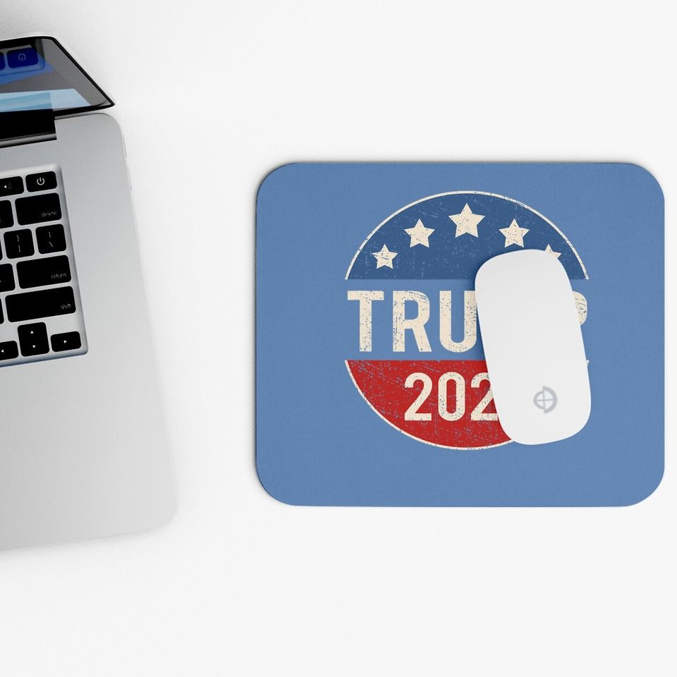 Trump 2024 Retro Campaign Button Re Elect President Trump Mouse Pad