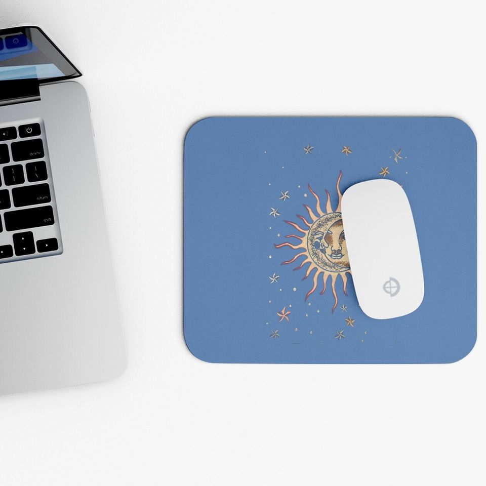Vintage Sun And Moon Graphic Mouse Pad