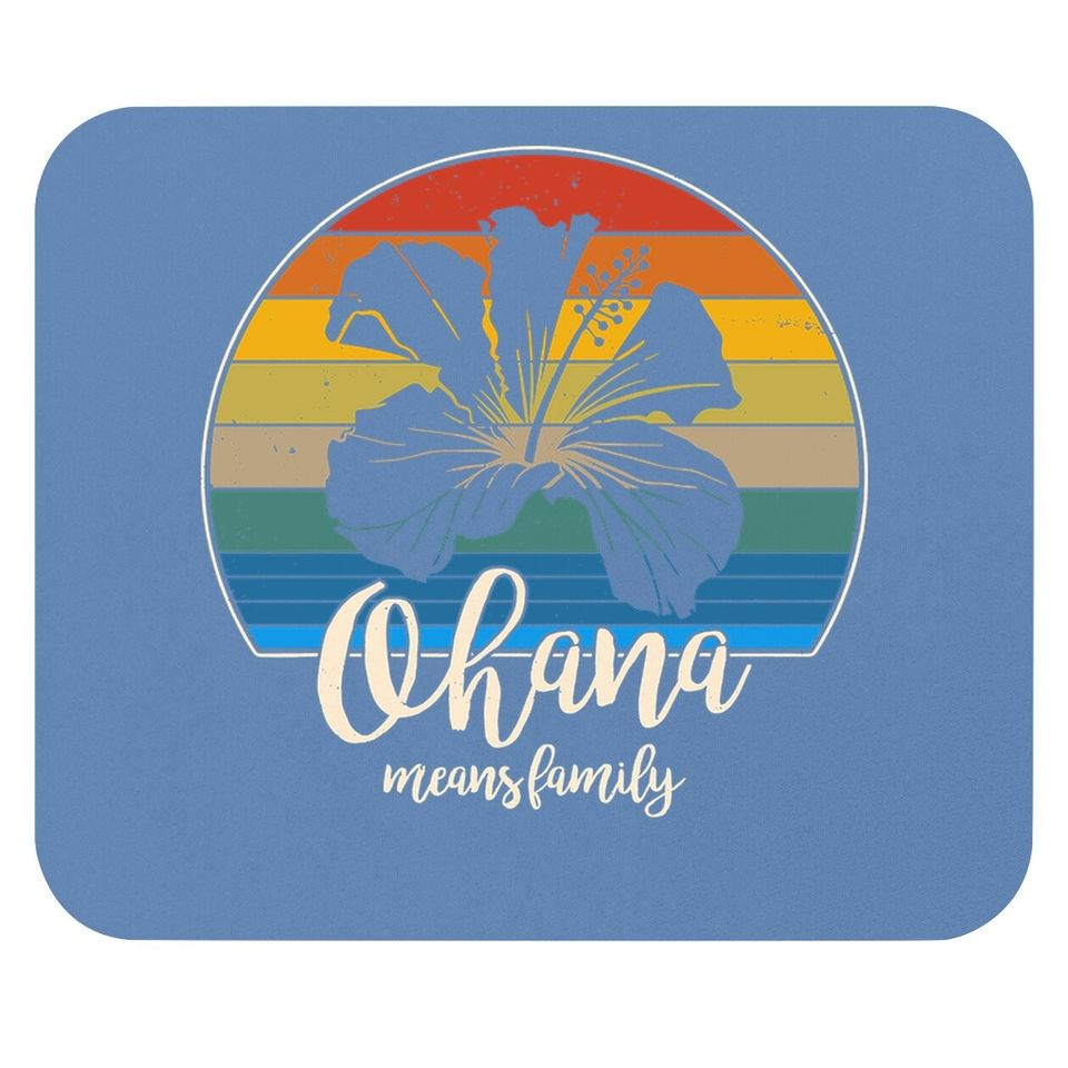 Ohana Means Family Mouse Pad Vintage Hawaiian Mouse Pad