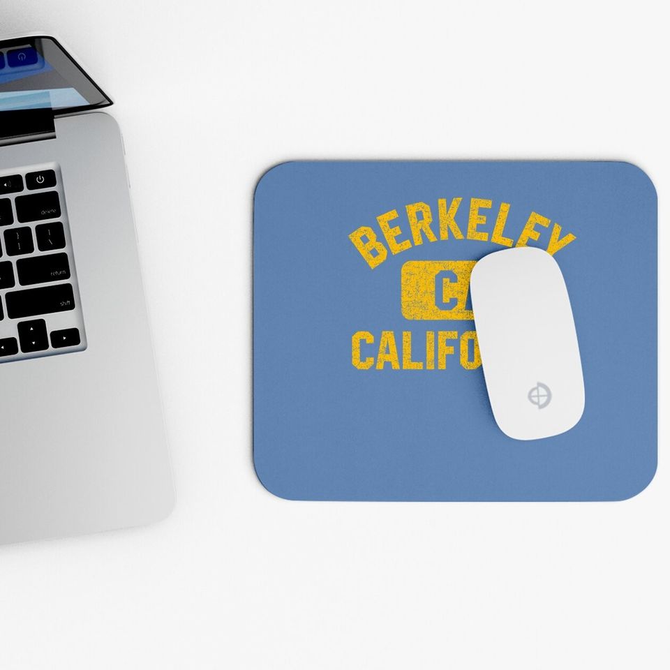 Berkeley Ca California Gym Style Distressed Amber Print Mouse Pad