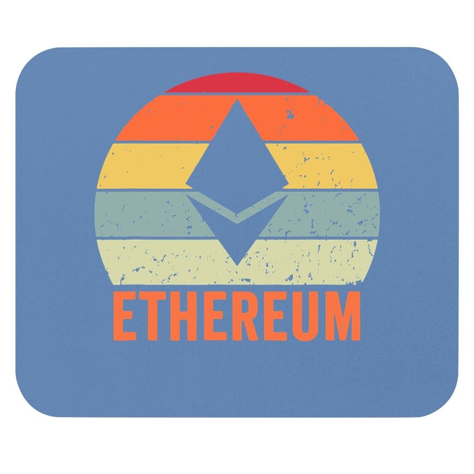 Ethereum Blockchain Eth Ether Cryptocurrency Retro Sunset Mouse Pad