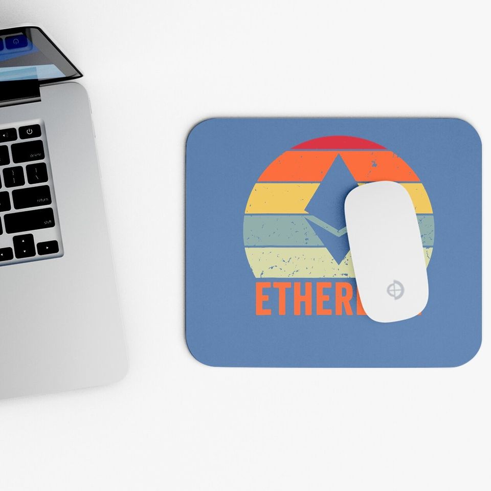 Ethereum Blockchain Eth Ether Cryptocurrency Retro Sunset Mouse Pad
