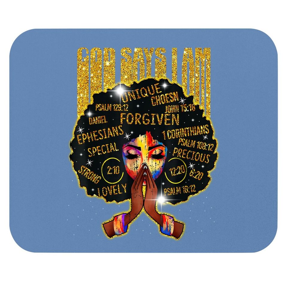 African God Say I Am For - Gold Black Girl Magic Mouse Pad