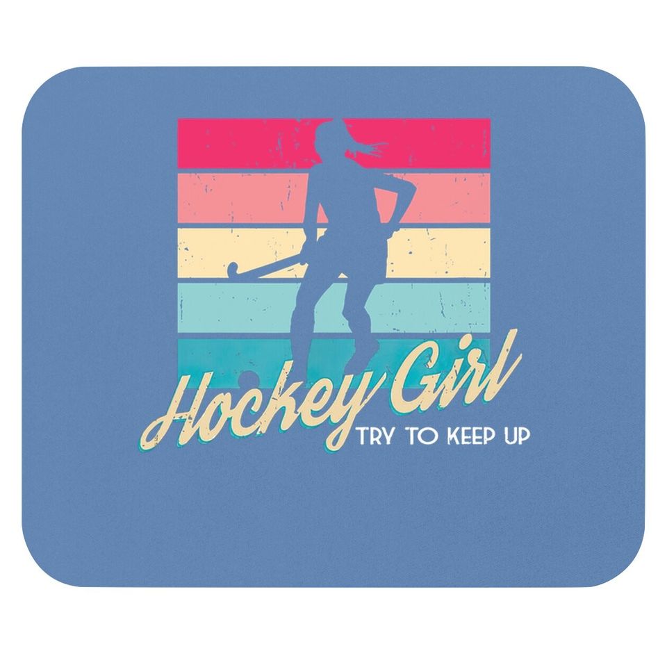 Retro Hockey Girl Hockey Player Gift Field Hockey Ice-hockey Mouse Pad