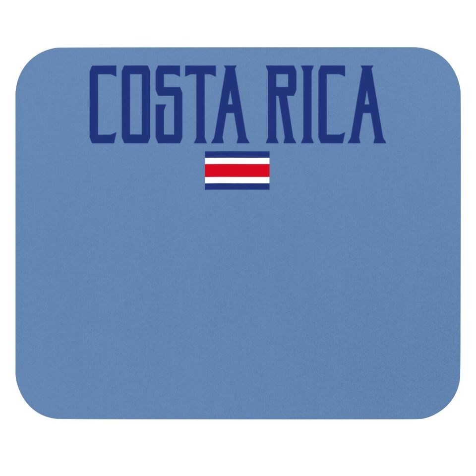 Costa Rica Flag Vintage Blue Text Mouse Pad