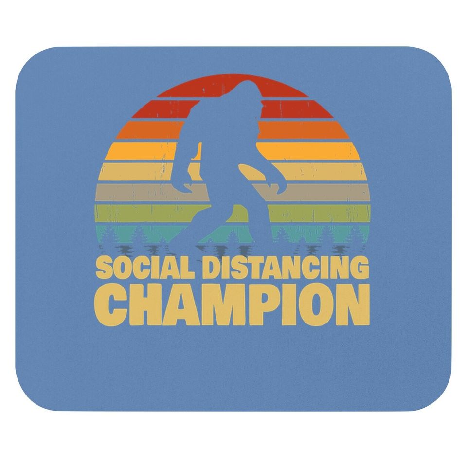 Social Distancing Champion Trendy Meme Bigfoot Mouse Pad