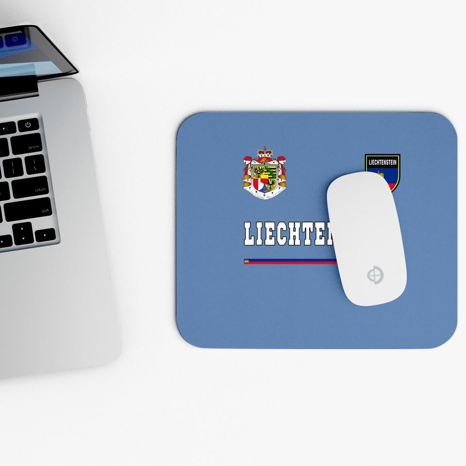 Liechtenstein Flag Football Mouse Pad