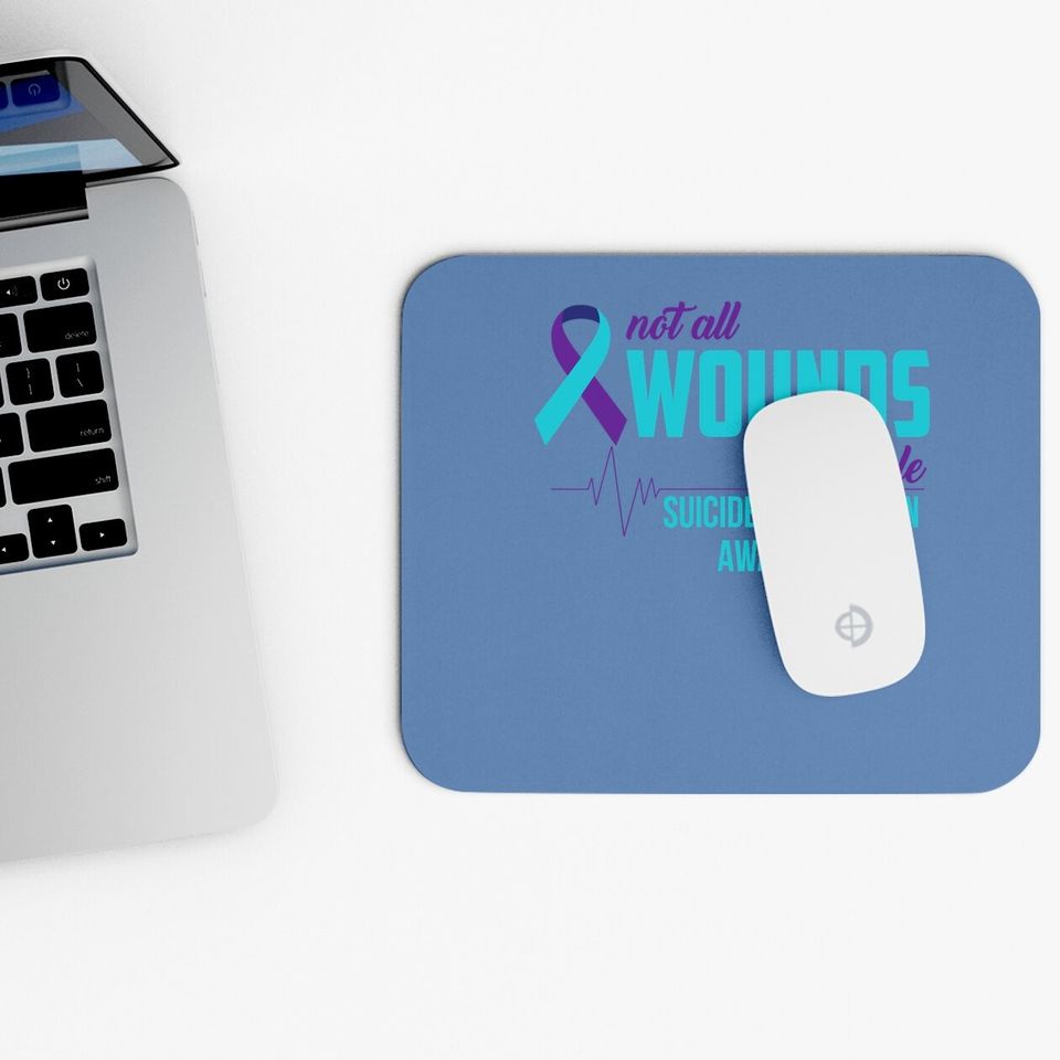 Teal And Purple Ribbon Suicide Prevention Awareness Mouse Pad