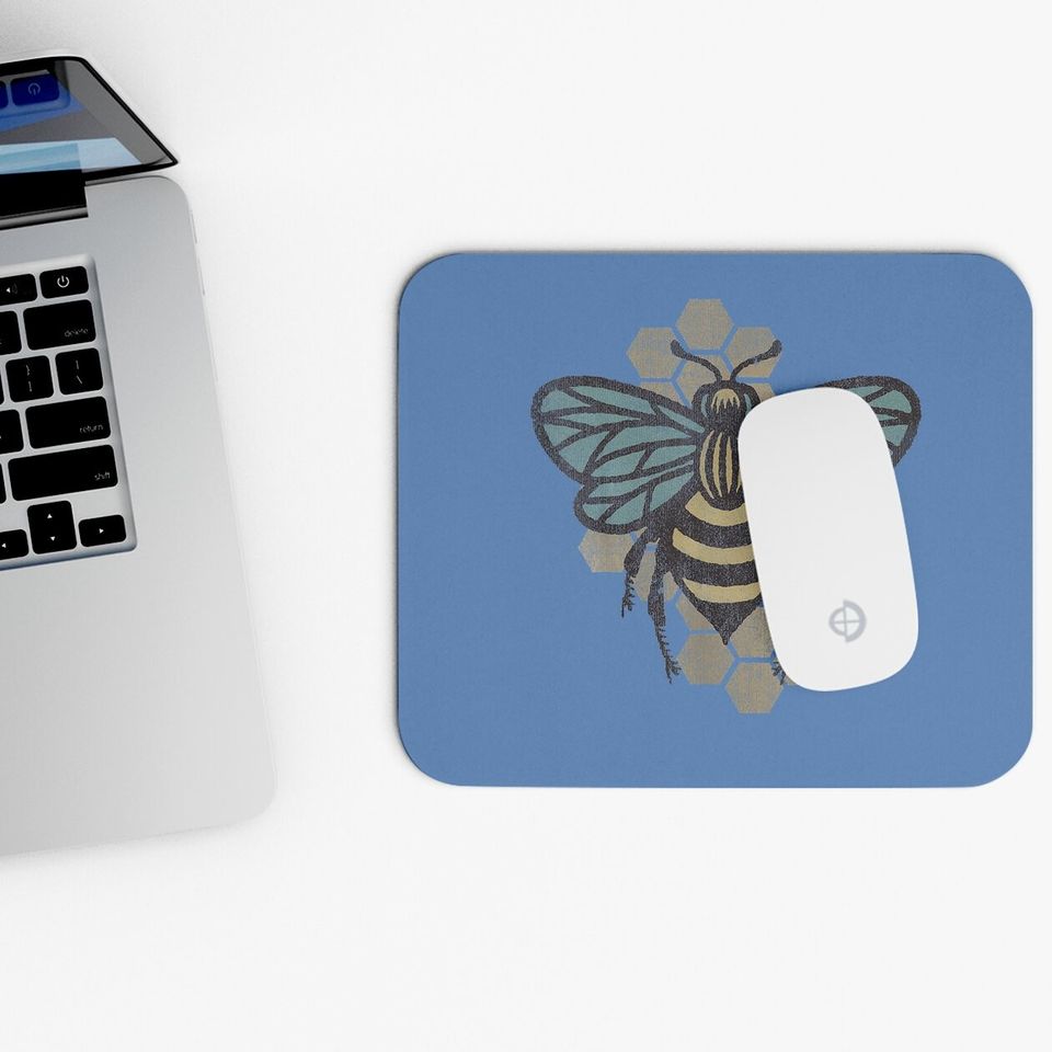 Retro Beekeeper Mouse Pad - Vintage Save The Bees Bumblebee