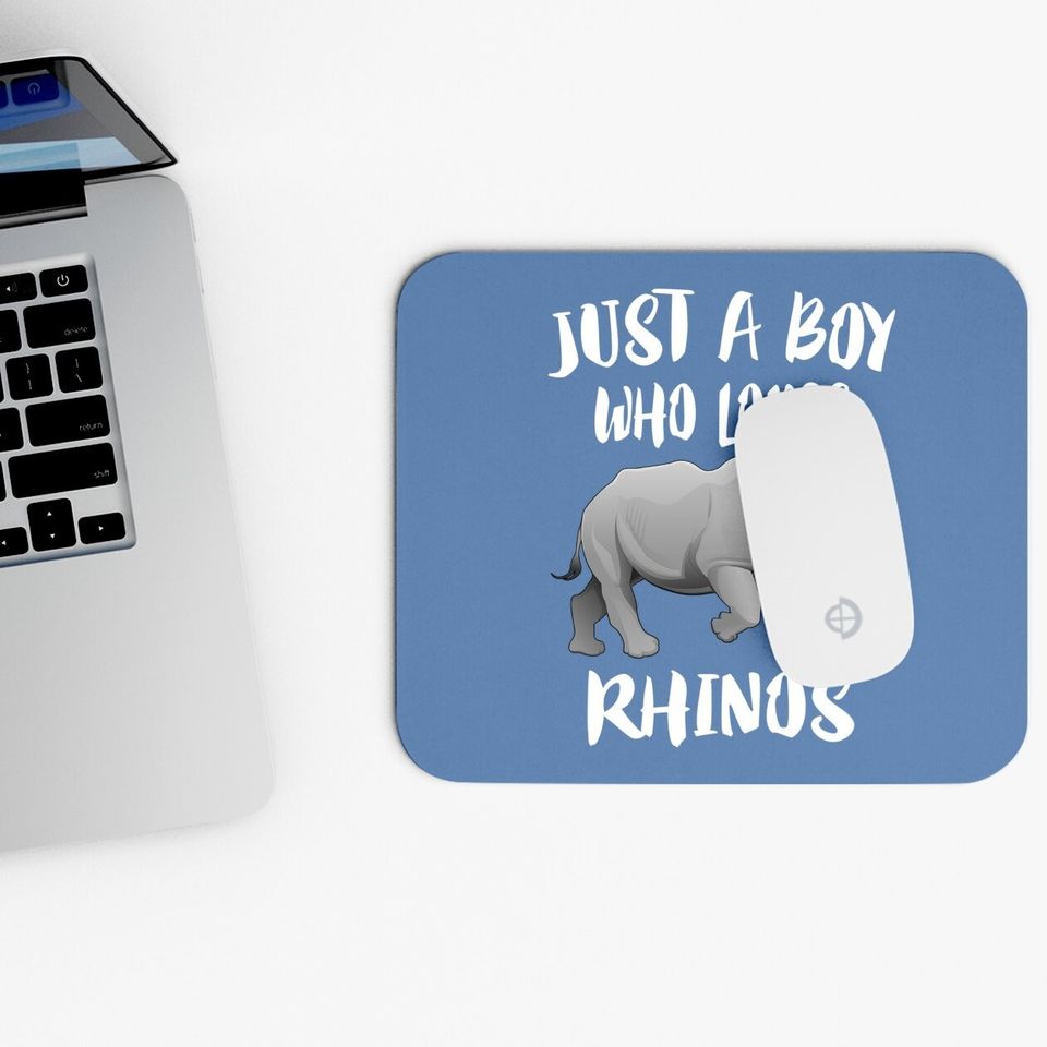 Just A Boy Who Loves Rhinos Animal Mouse Pad
