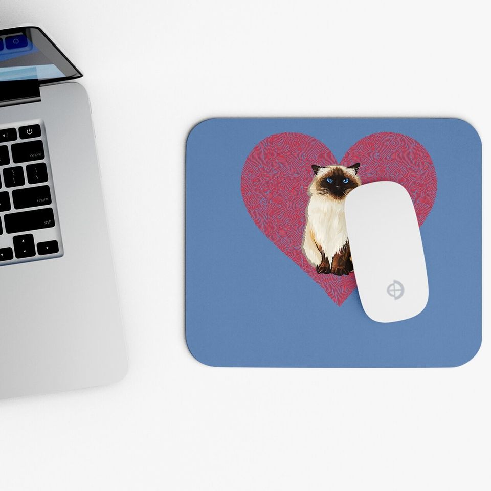 The Himalayan Valentines Day Cat Love Fingerprint Mouse Pad