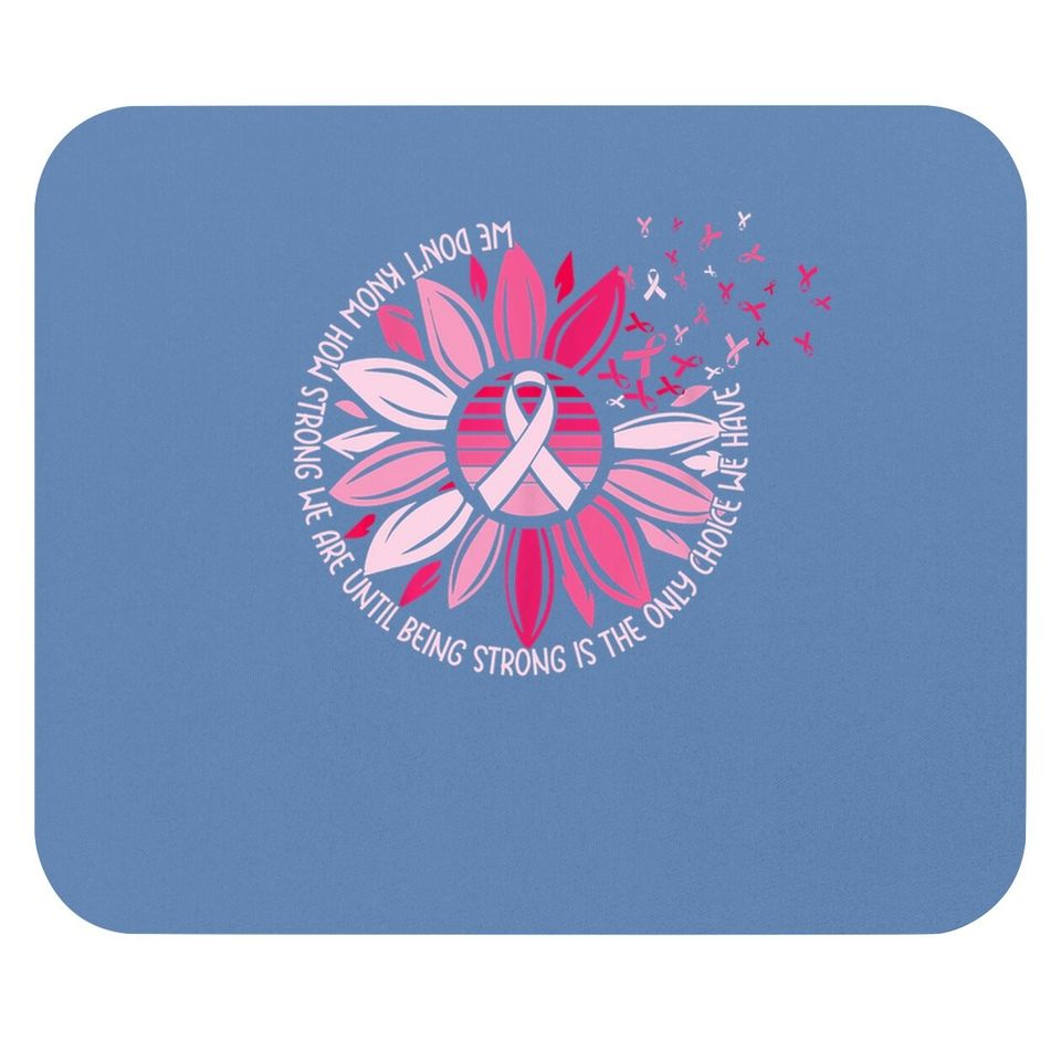 Sunflower Pink Ribbons Breast Cancer Awareness Warrior Mouse Pad