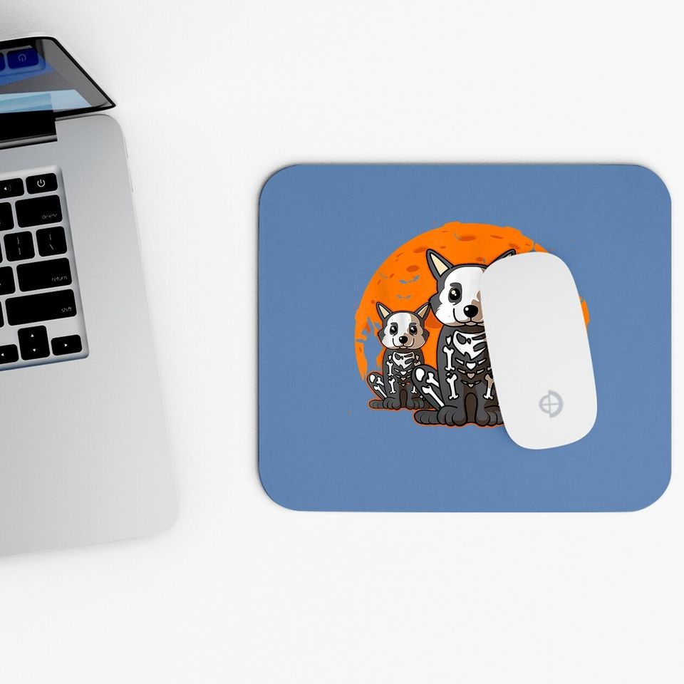 Corgi Skeleton Halloween Cute Graphic Mouse Pad