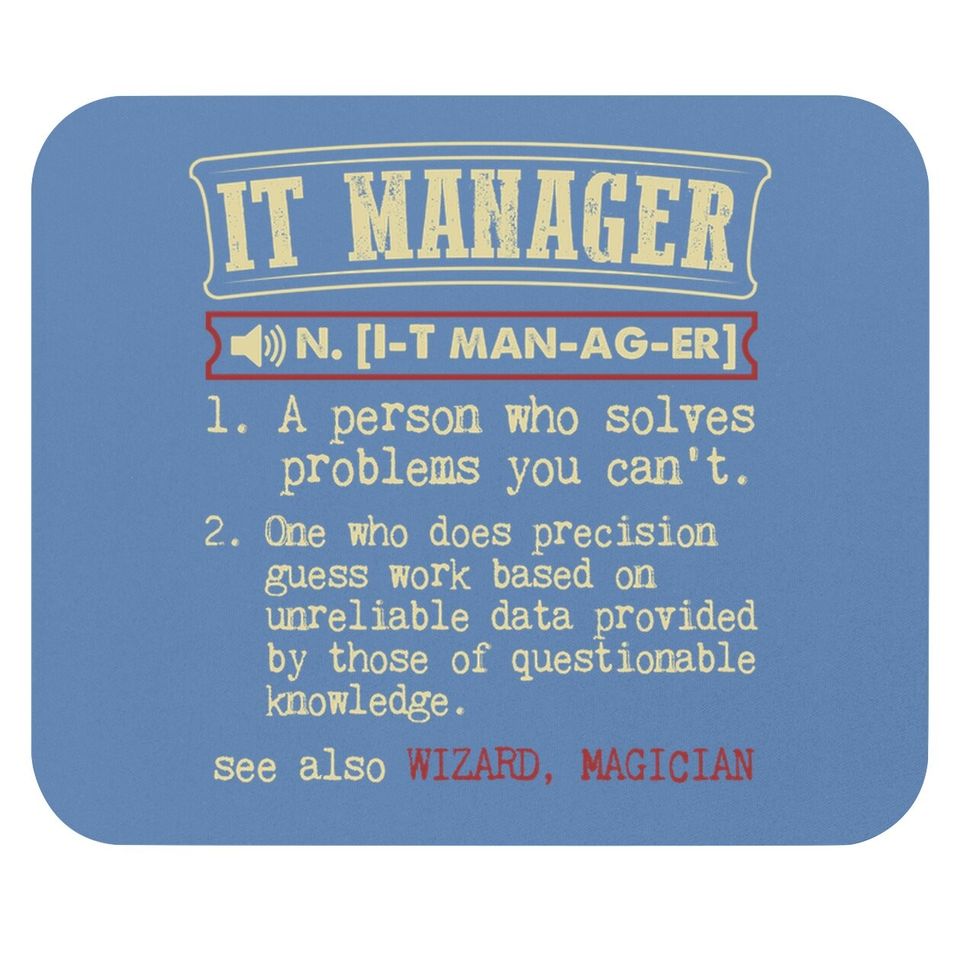 It Manager Dictionary Definition Mouse Pad